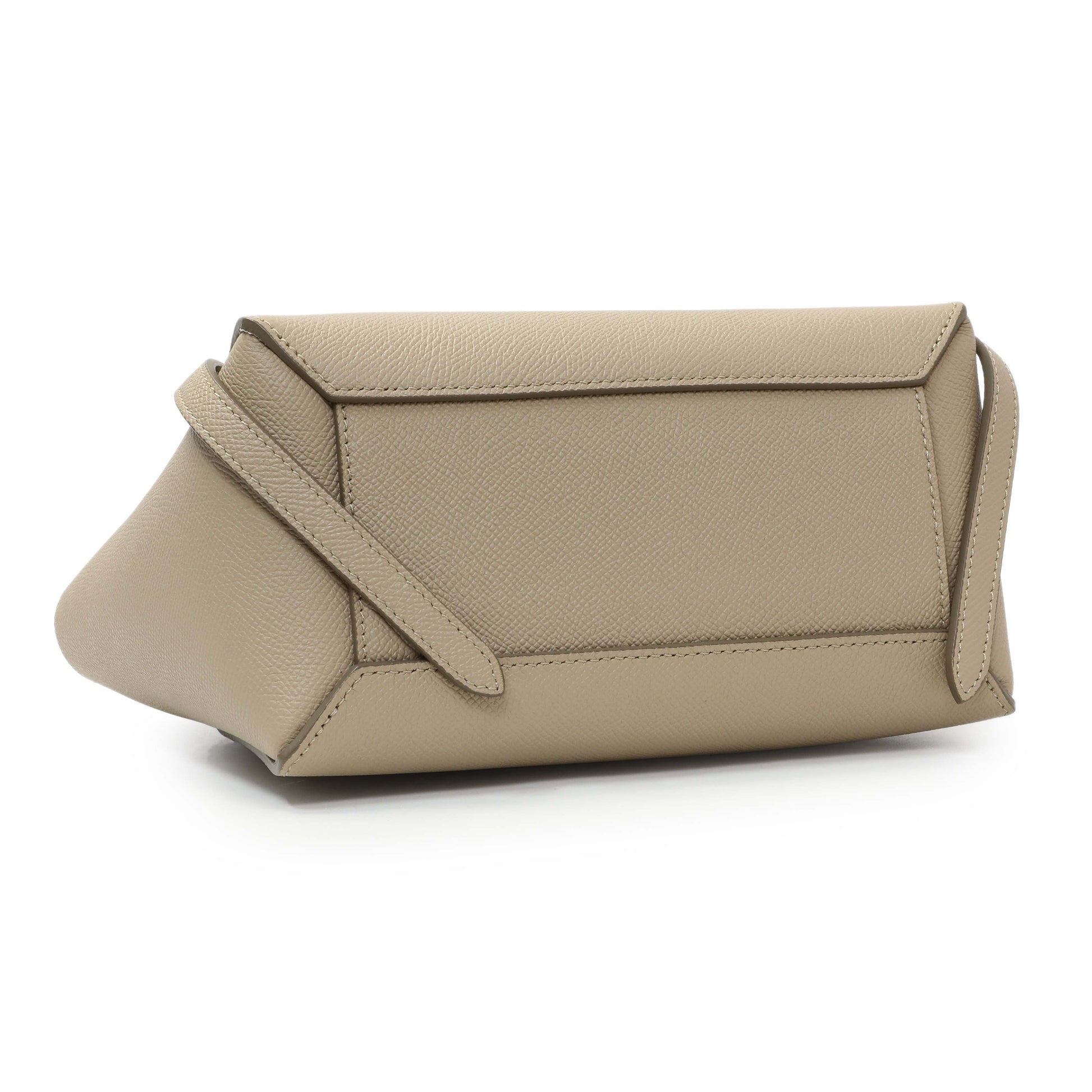 Exclusive Celine Beige Grained Calfskin Nano Belt Bag — Back View