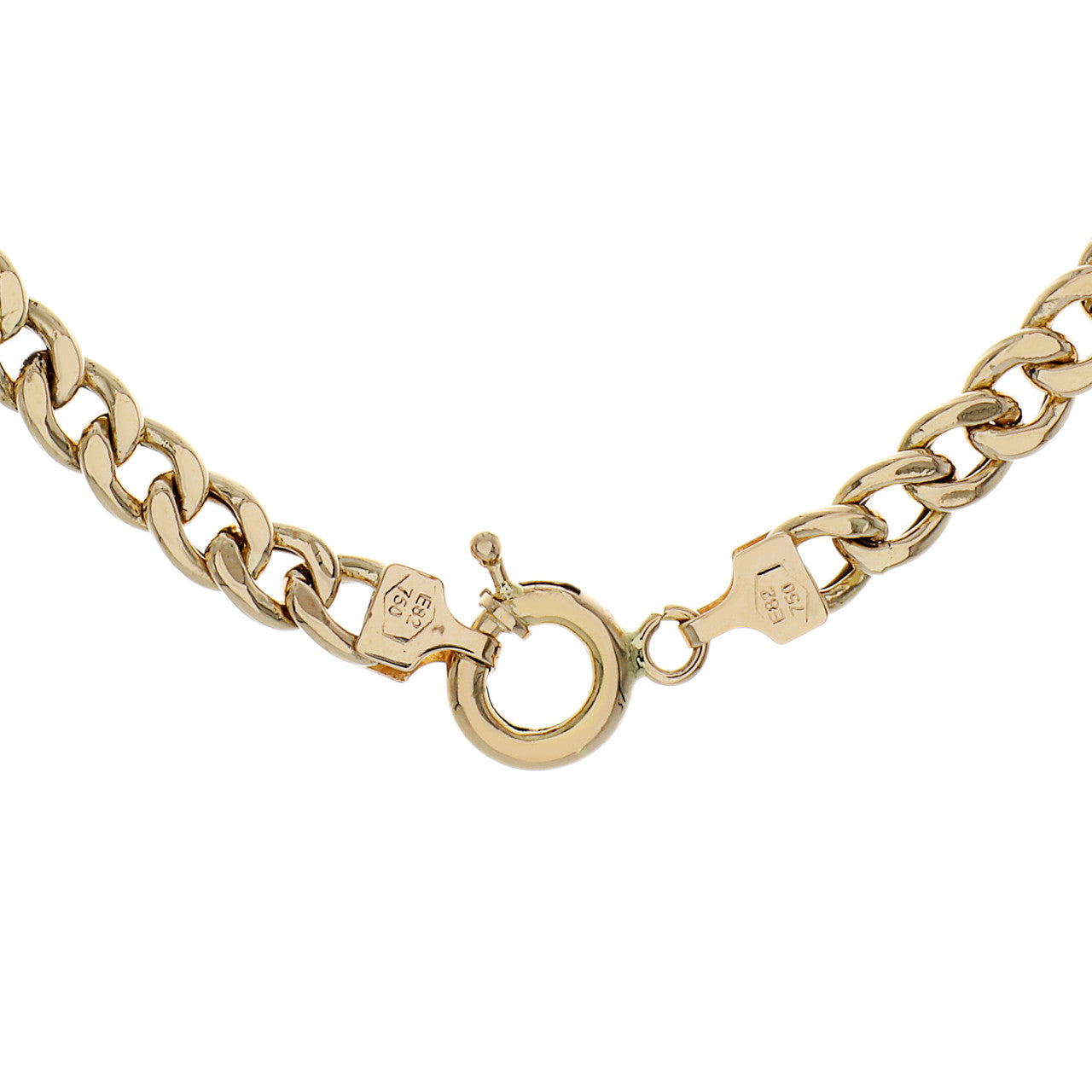 Exclusive 18K Yellow Gold Curb Link Chain Necklace — Side View