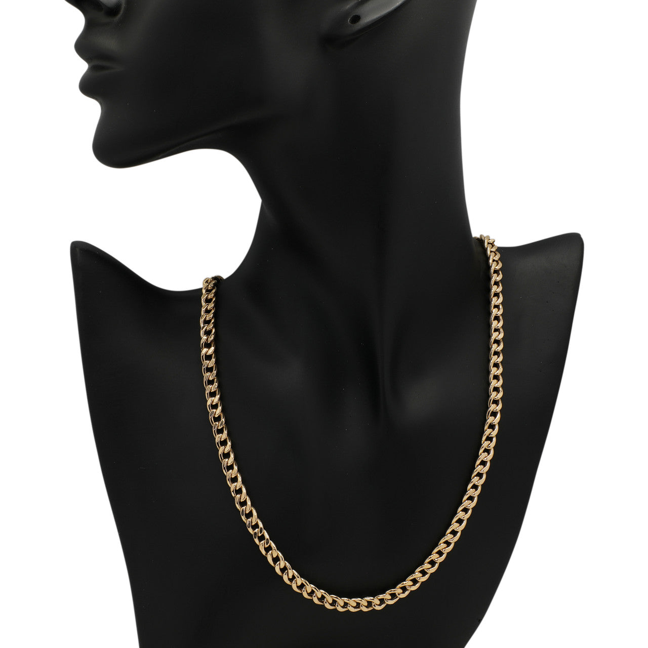 Exclusive 18K Yellow Gold Curb Link Chain Necklace — Back View