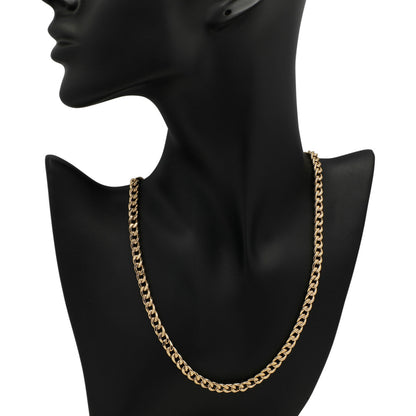 Exclusive 18K Yellow Gold Curb Link Chain Necklace — Back View