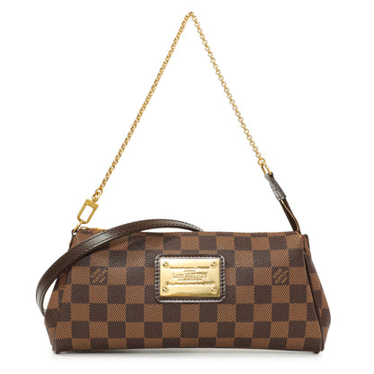 Exclusive Louis Vuitton Damier Ebene Eva Clutch — Front View