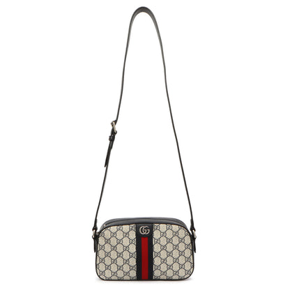 Exclusive Gucci Blue GG Supreme Monogram Ophidia Crossbody — Front View
