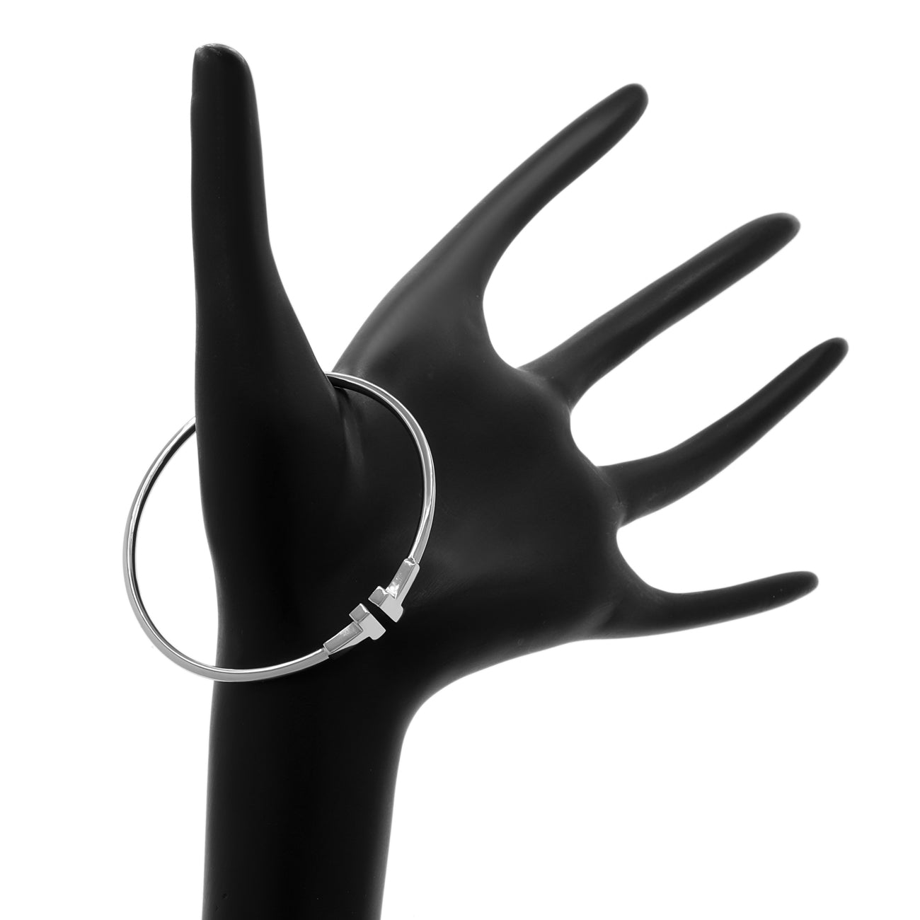 Exclusive Tiffany & Co. 18K White Gold T Wire Bracelet — Back View