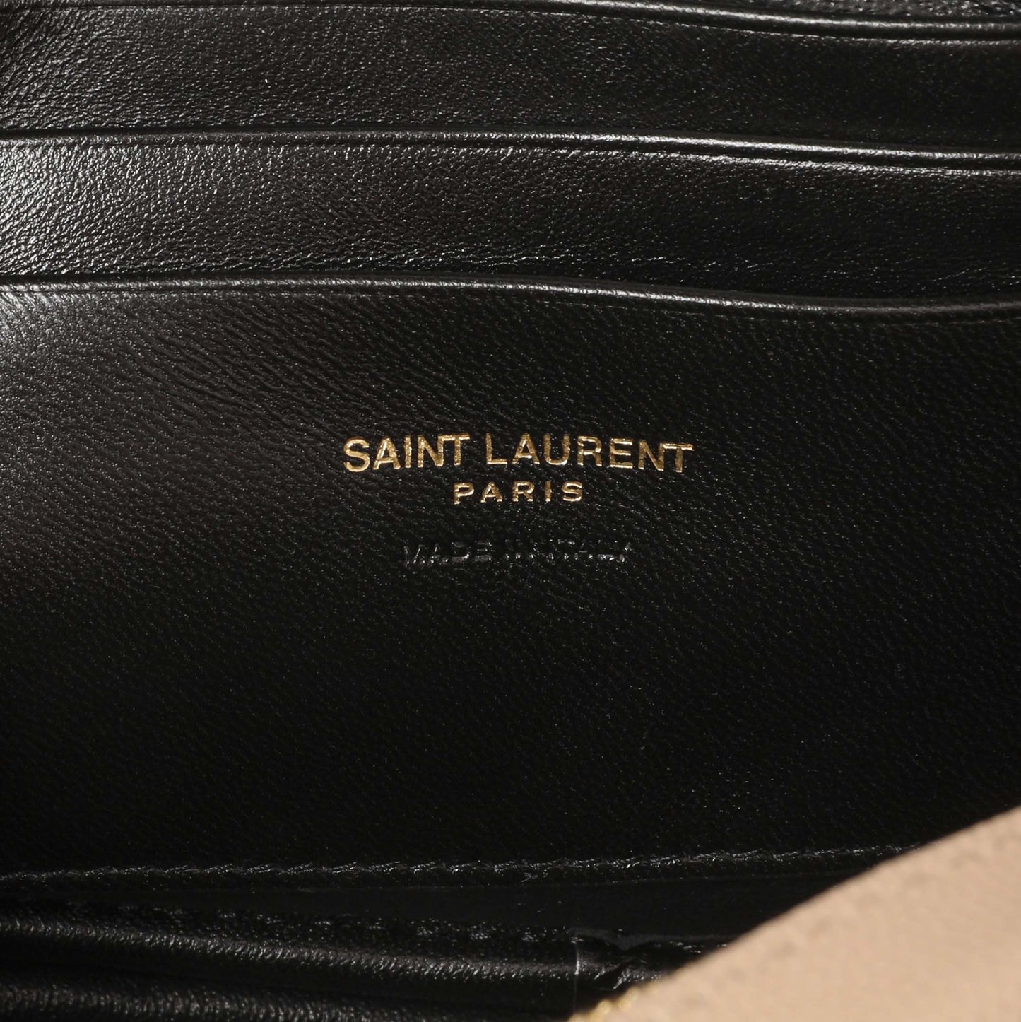 Exclusive Saint Laurent Dark Beige Grain De Poudre Matelasse Monogram Mini Lou Camera Bag — Lifestyle View