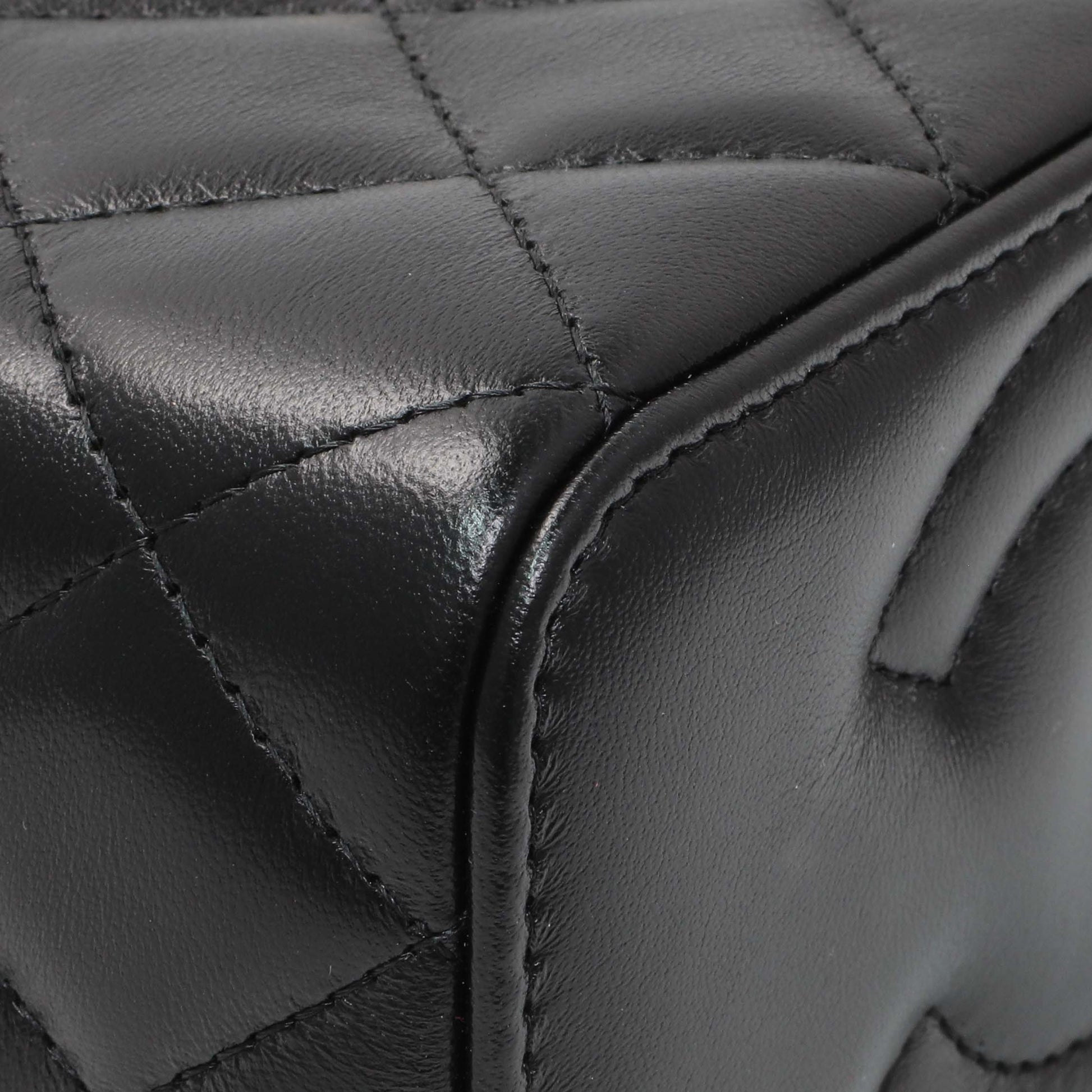 Exclusive Chanel Black Quilted Lambskin Small Pillow Crush Vanity Case With Chain — Top View