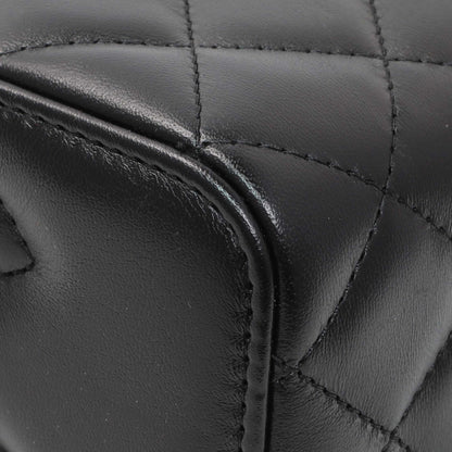 Exclusive Chanel Black Quilted Lambskin Small Pillow Crush Vanity Case With Chain — Detail View