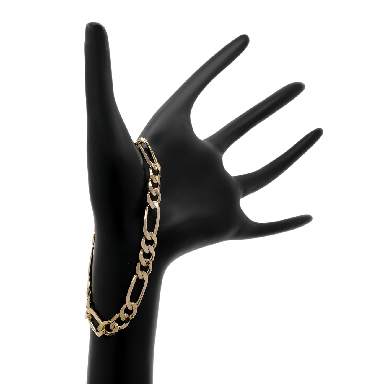 Exclusive 14K Yellow Gold Italian Figaro Bracelet — Back View