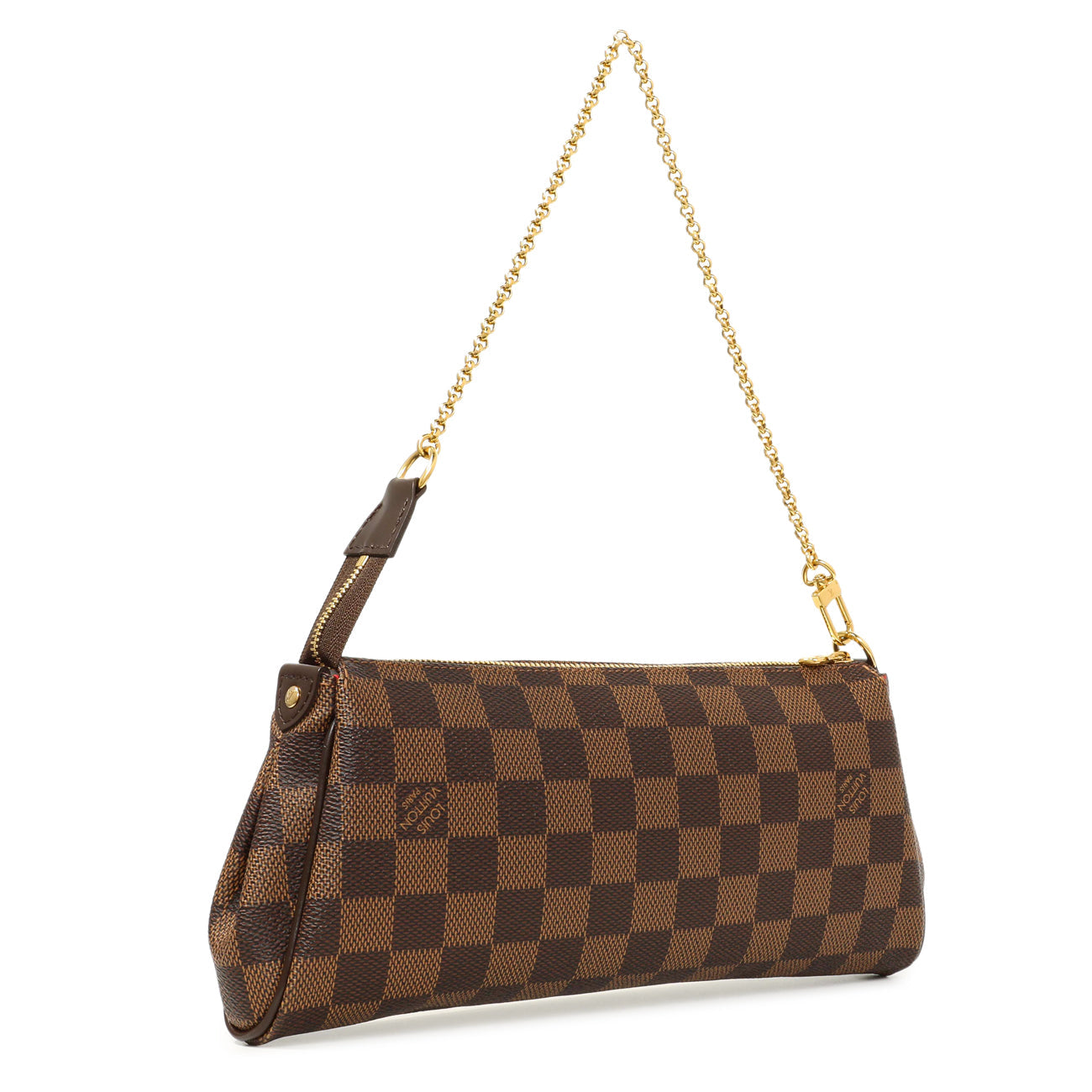Exclusive Louis Vuitton Damier Ebene Eva Clutch — Side View