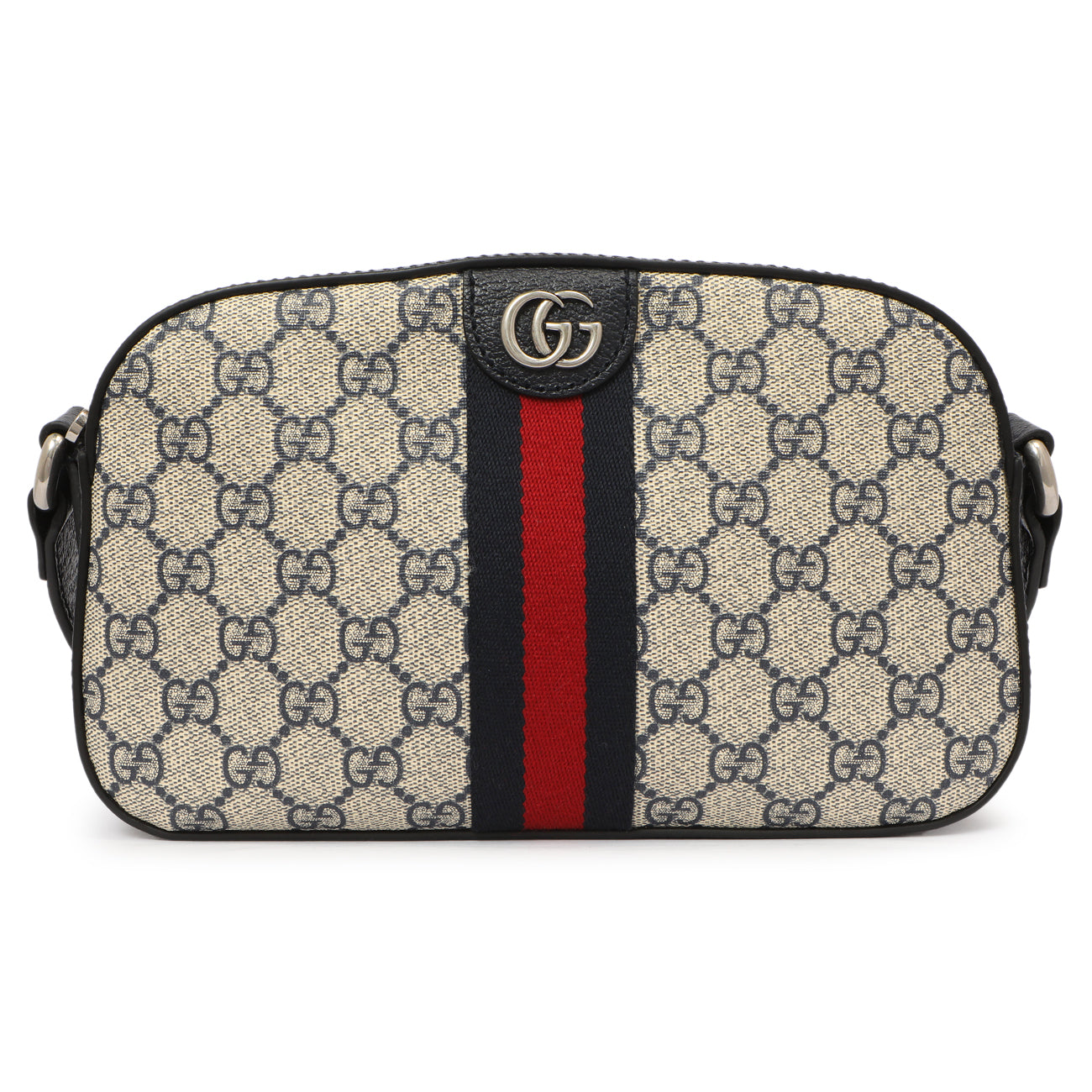Exclusive Gucci Blue GG Supreme Monogram Ophidia Crossbody — Side View