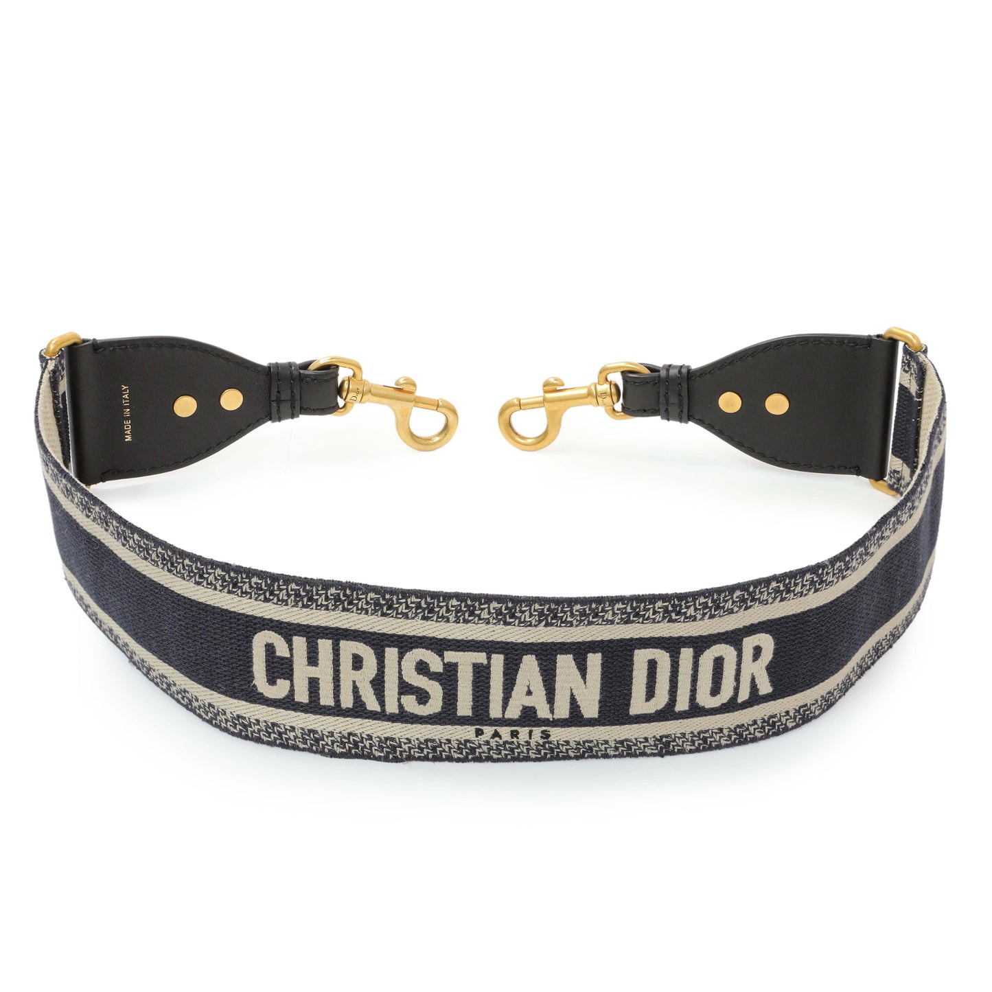 Exclusive Christian Dior Canvas Embroidered Shoulder Strap — Front View