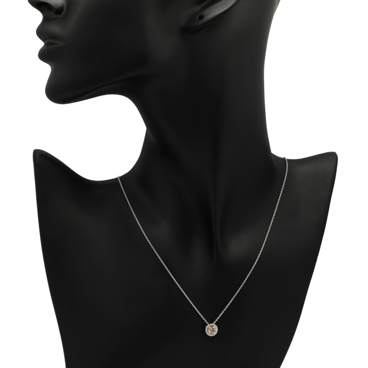Exclusive De Beers 18K White Gold Aura Fancy Brown Diamond Pendant Necklace — Top View