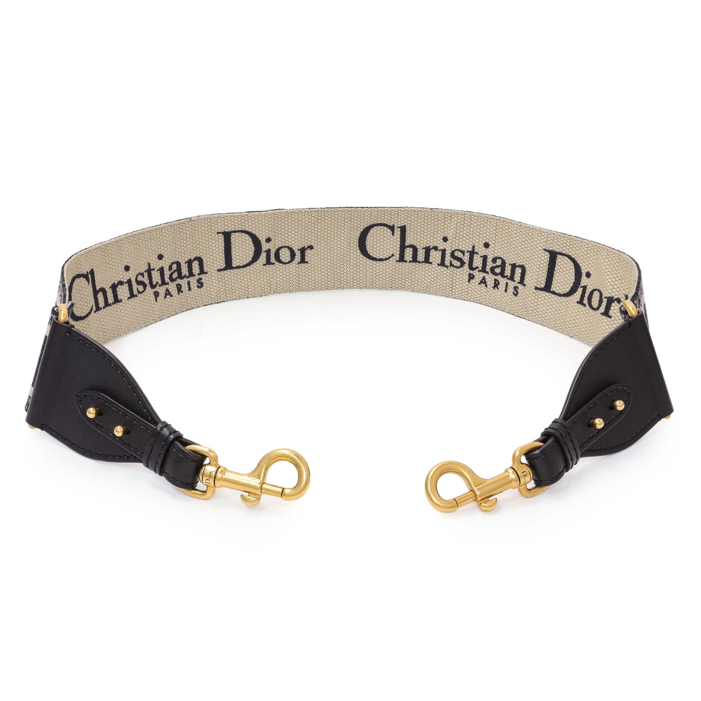 Exclusive Christian Dior Canvas Embroidered Shoulder Strap — Side View