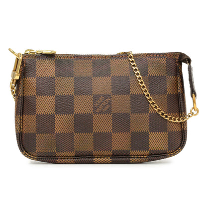 Exclusive Louis Vuitton Damier Ebene Mini Pochette Accessories — Front View