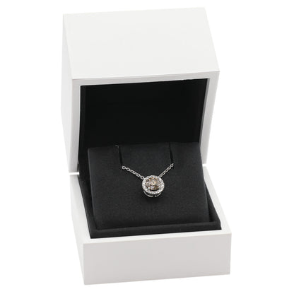 Exclusive De Beers 18K White Gold Aura Fancy Brown Diamond Pendant Necklace — Detail View