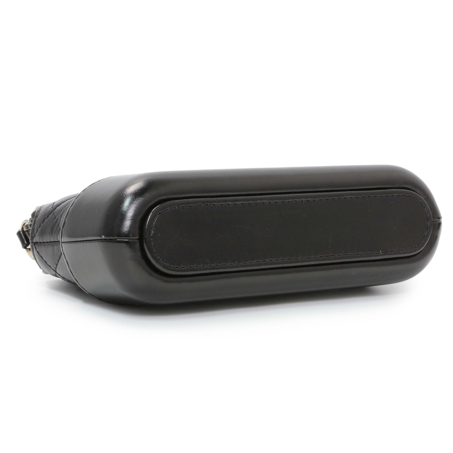 Exclusive Chanel Black Aged Calfskin Gabrielle Clutch With Chain — Back View