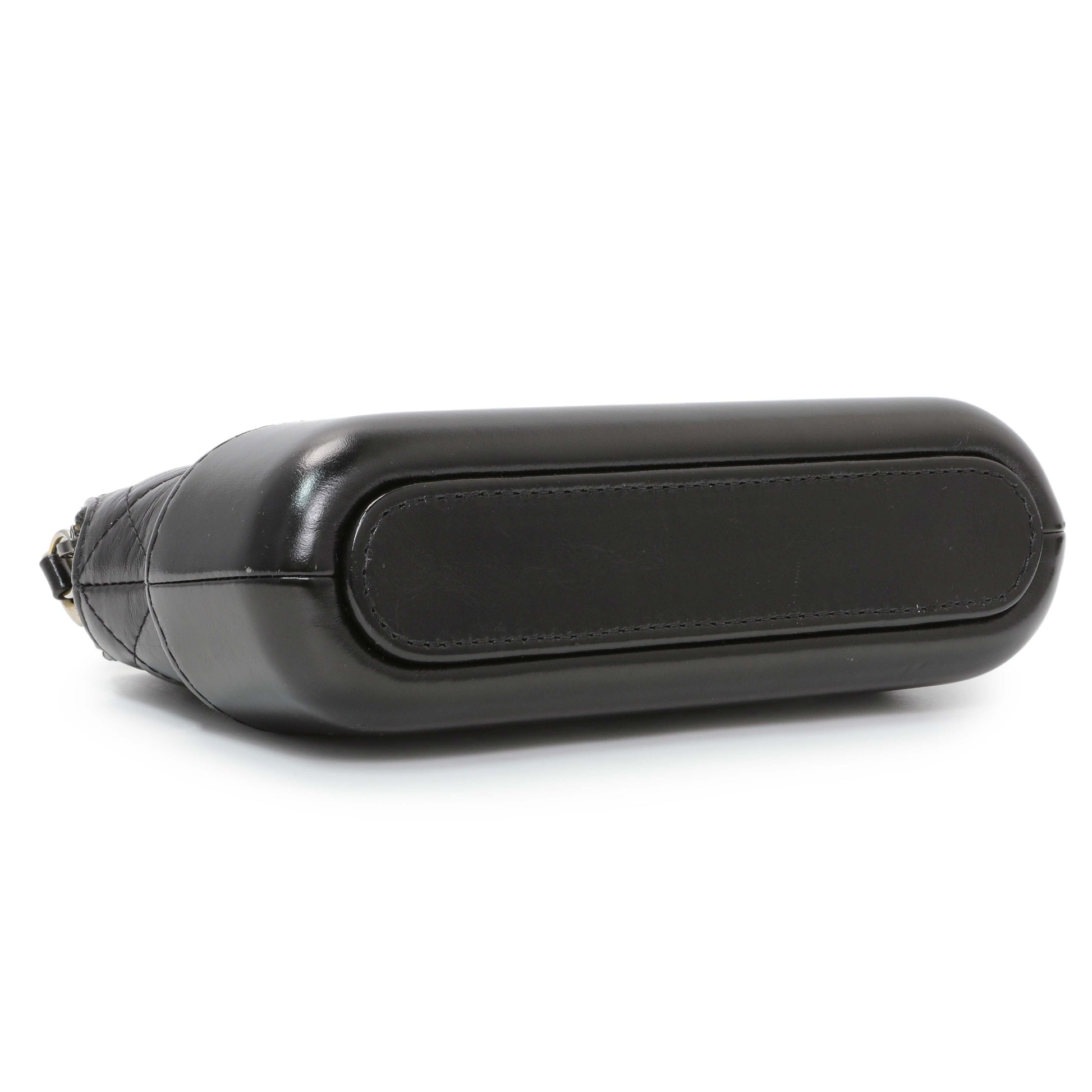 Exclusive Chanel Black Aged Calfskin Gabrielle Clutch With Chain — Back View