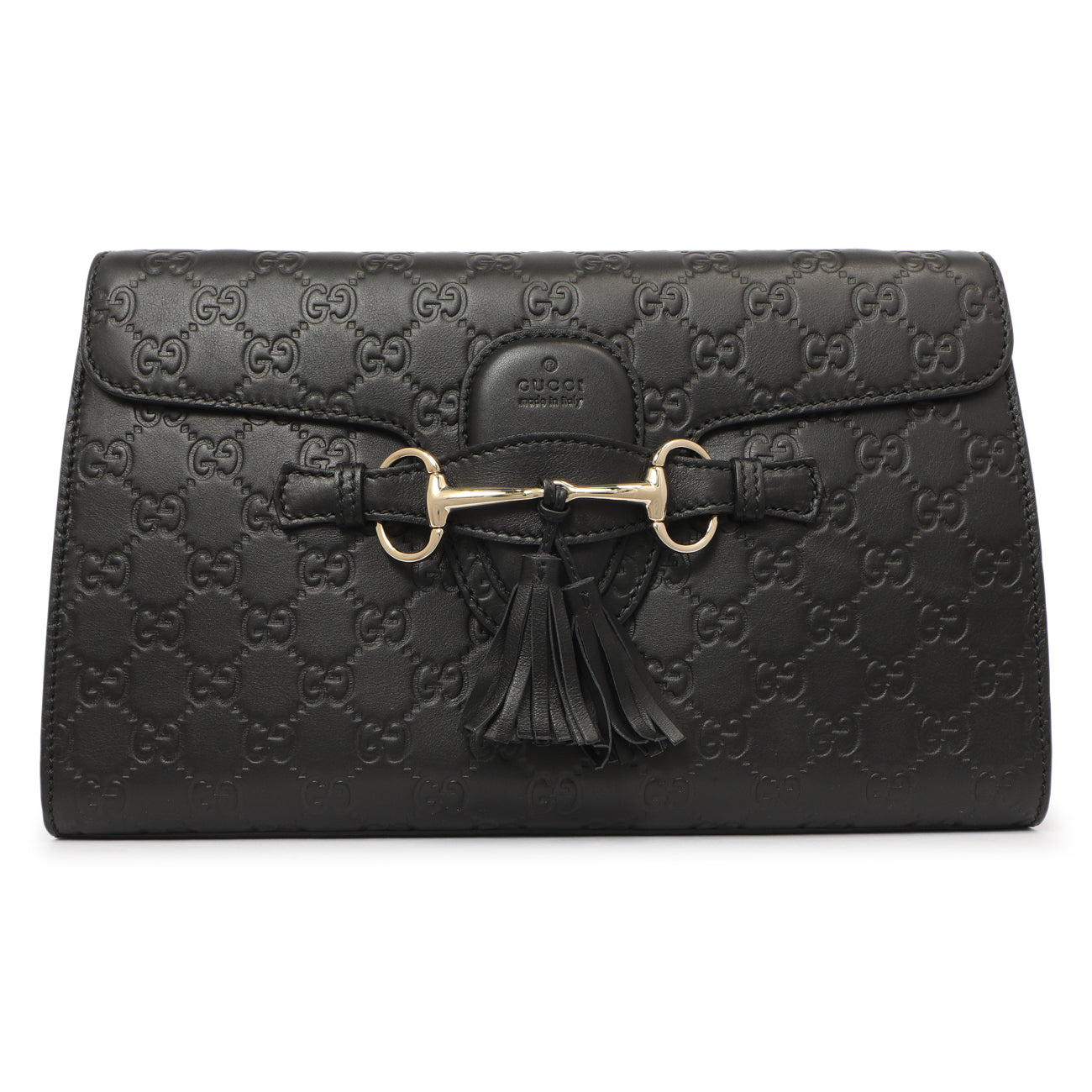 Exclusive Gucci Black Microguccissima Medium Emily Chain Shoulder Bag — Side View