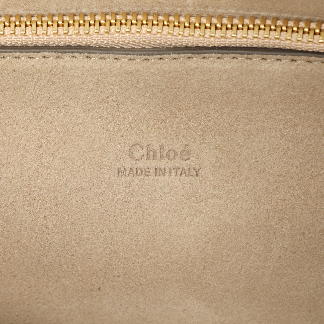 Exclusive Chloe Grey Calfskin Suede Medium Faye Shoulder Bag — Detail View