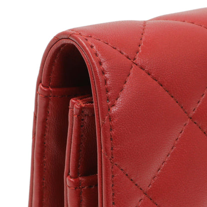 Exclusive Chanel Red Quilted Calfskin Classic Wallet On Chain — Alternate View 8