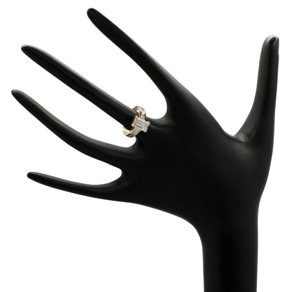 Exclusive 14K Yellow Gold 1.85 Carat Emerald Diamond Ring — 4.5 — Top View