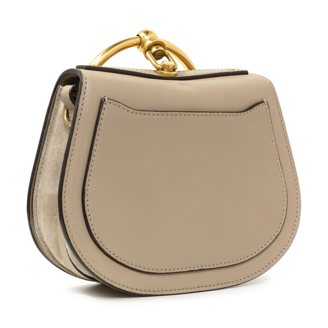 Exclusive Chloe Motty Grey Calfskin Small Nile Bracelet Bag — Side View
