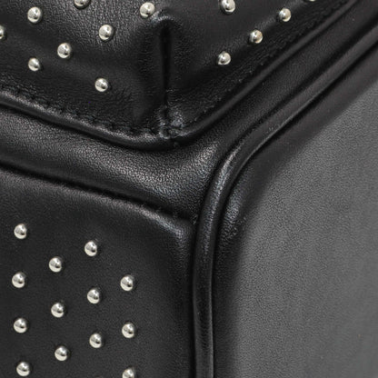Exclusive MCM Black Metallic Calfskin Stud X-Mini Stark Bebe Boo Backpack — Top View