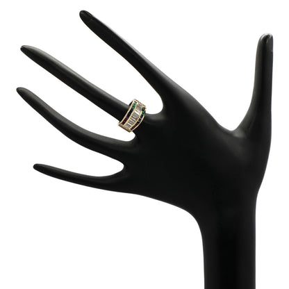 Exclusive 14K Yellow Gold Diamond Emerald Sapphire Ruby Ring — 4 — Back View