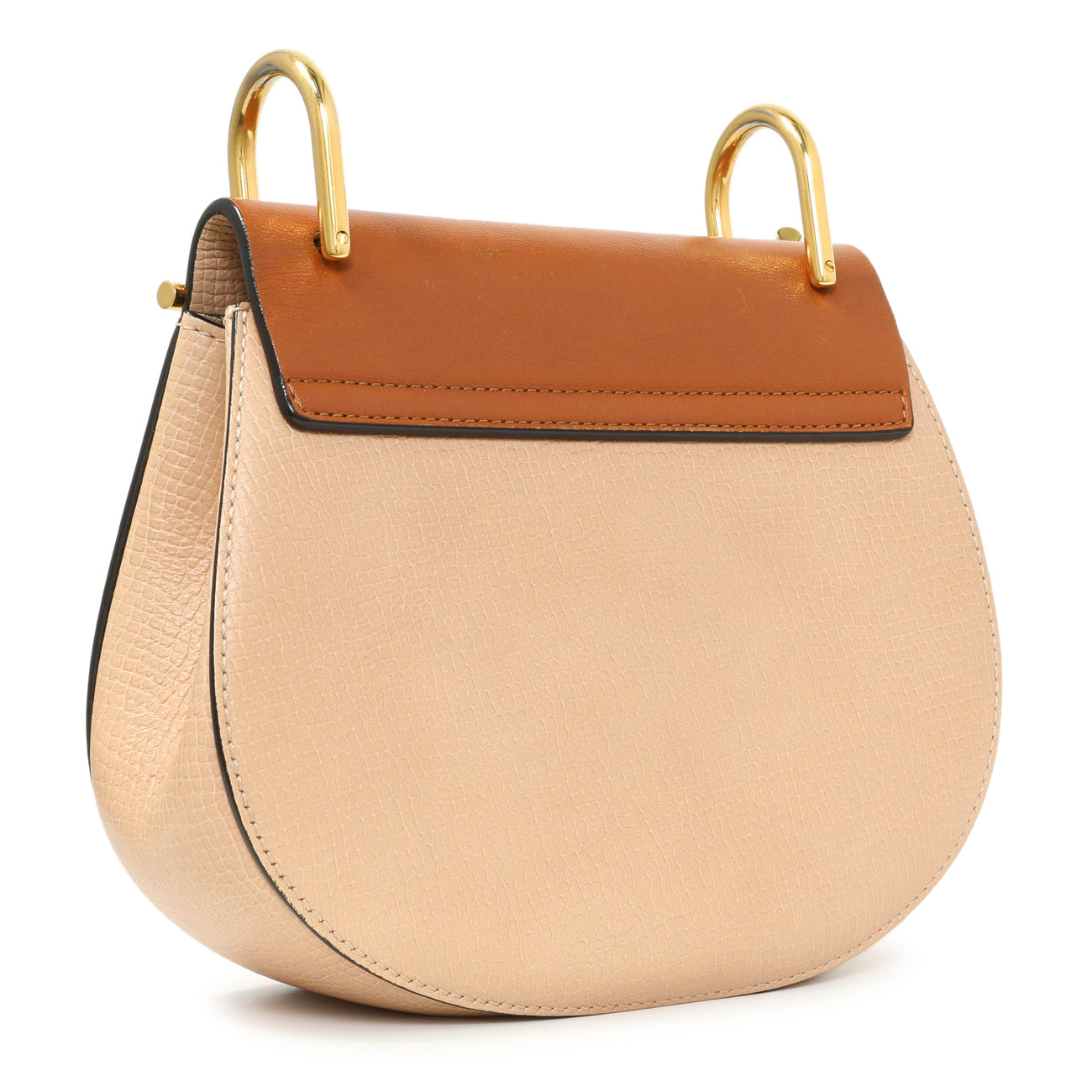 Exclusive Chloe Beige Caramel Grained Calfskin Mini Drew Shoulder Bag — Side View