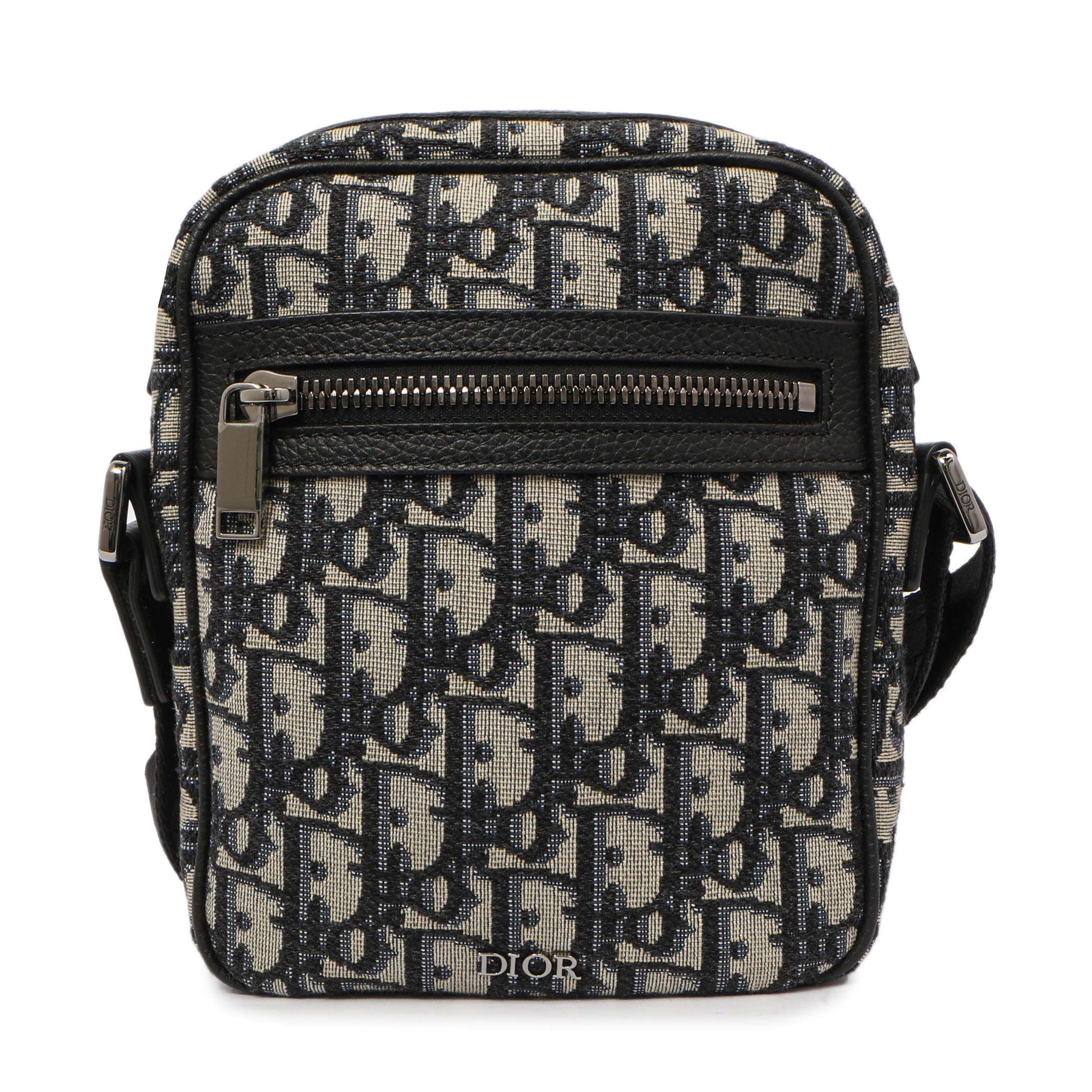 Exclusive Christian Dior Blue Oblique Messenger Pouch — Side View