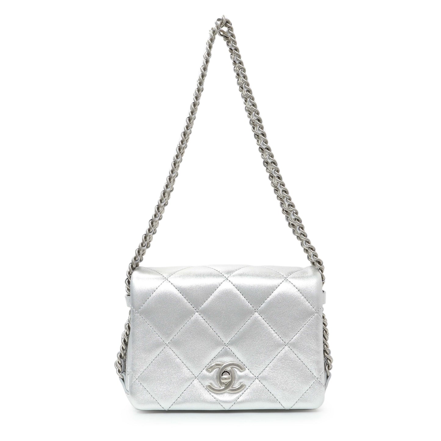 Exclusive Chanel Mini Chain Rows Flap Bag — Front View