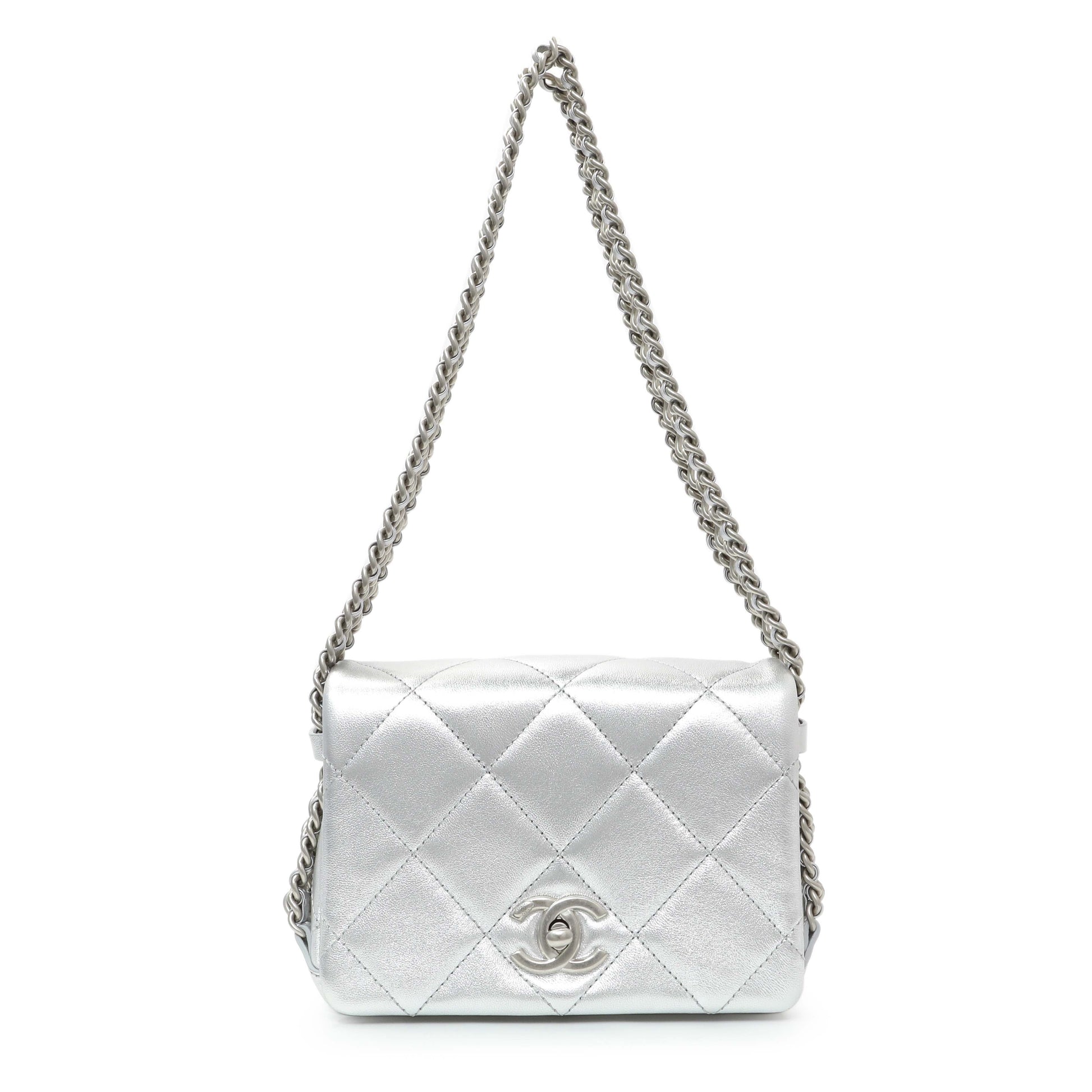 Exclusive Chanel Mini Chain Rows Flap Bag — Front View
