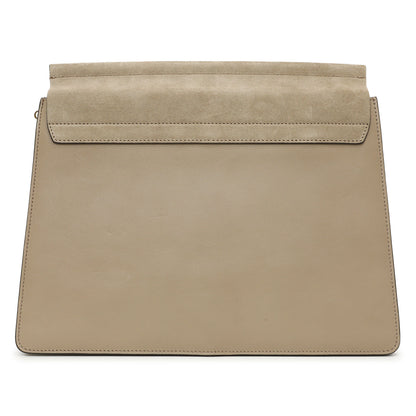 Exclusive Chloe Grey Calfskin Suede Medium Faye Shoulder Bag — Side View