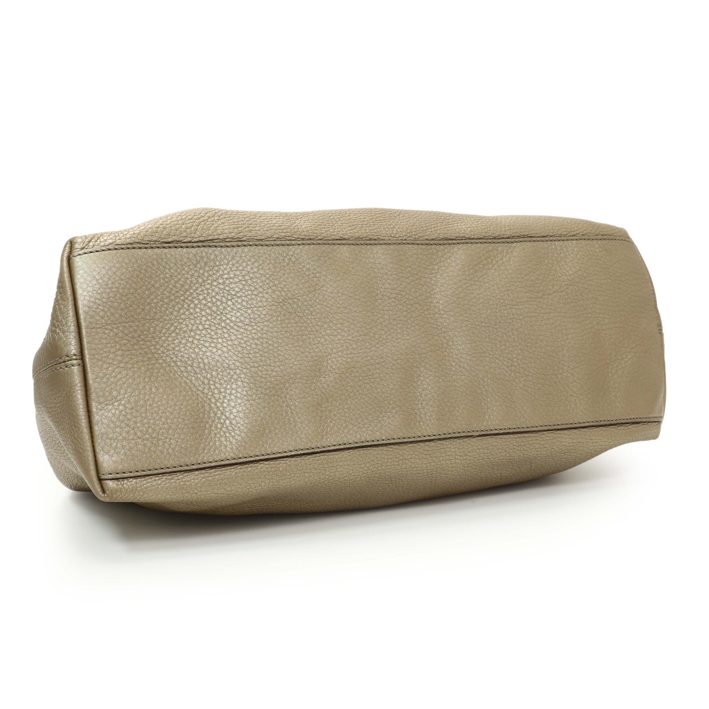 Exclusive Gucci Gold Pebbled Calfskin Medium Soho Chain Shoulder Bag — Back View