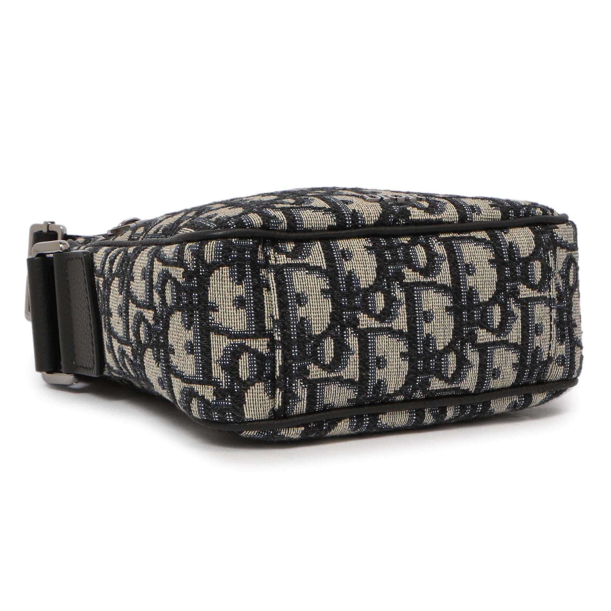 Exclusive Christian Dior Blue Oblique Messenger Pouch — Top View