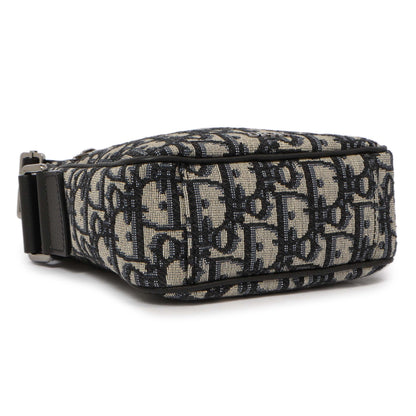 Exclusive Christian Dior Blue Oblique Messenger Pouch — Top View