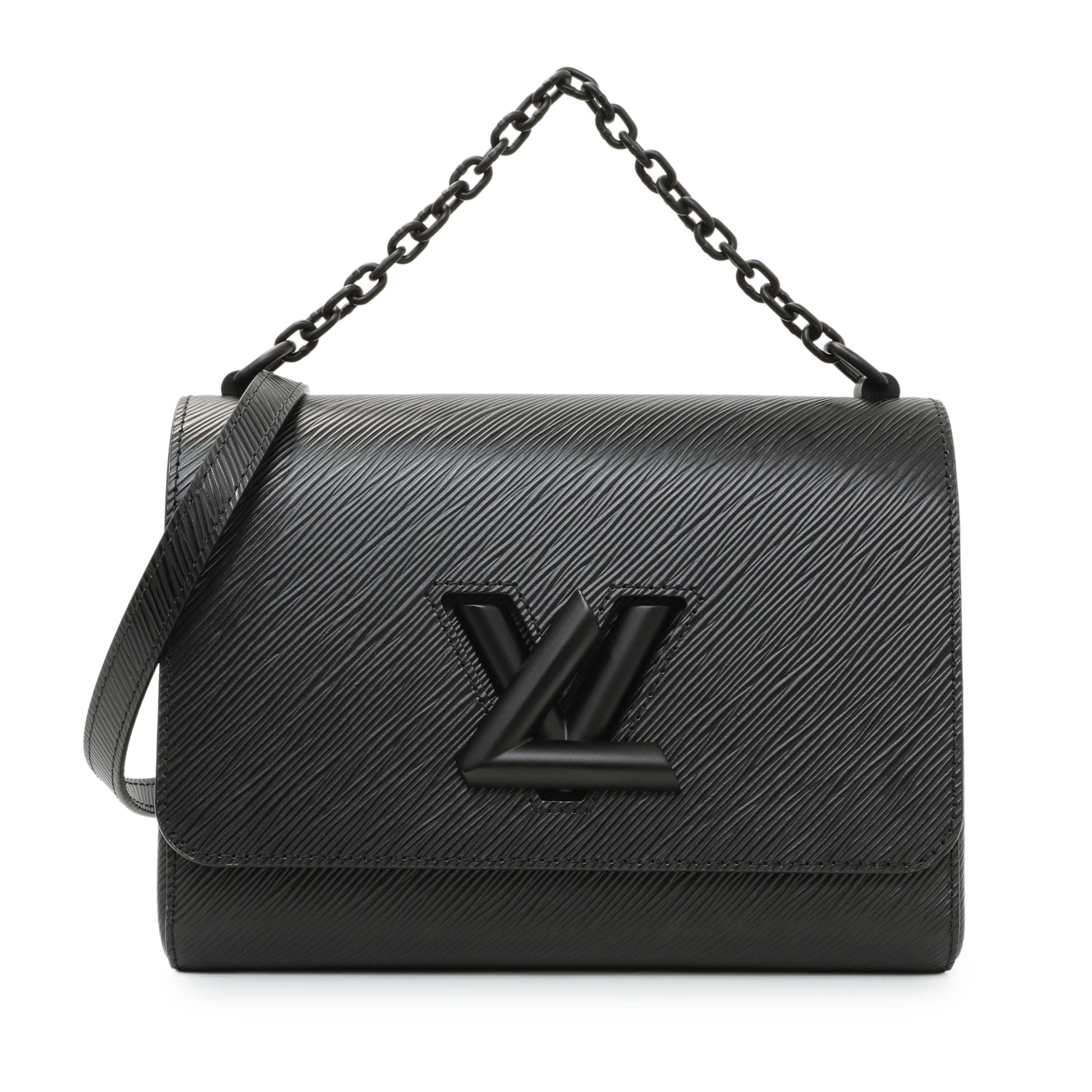 Exclusive Louis Vuitton Black Epi Twist Shoulder Bag MM — Front View