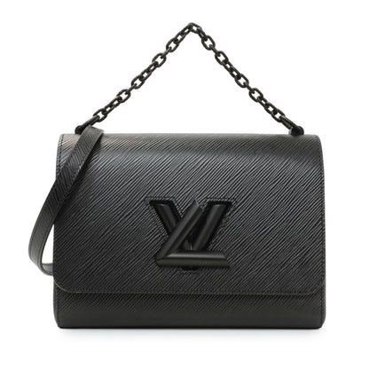 Exclusive Louis Vuitton Black Epi Twist Shoulder Bag MM — Front View