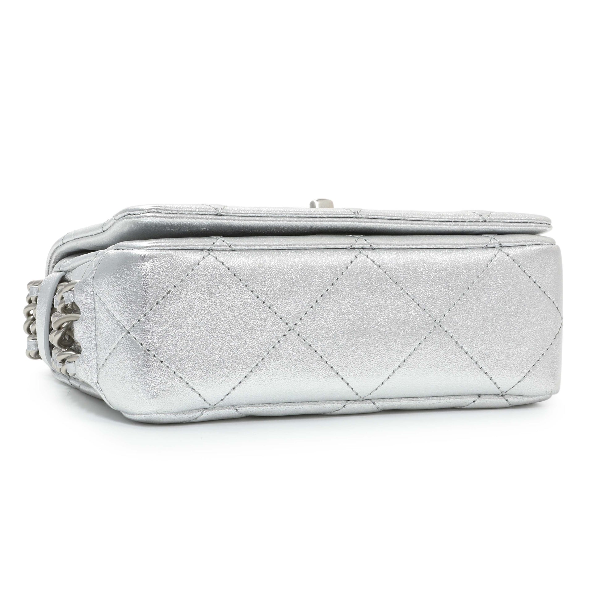 Exclusive Chanel Mini Chain Rows Flap Bag — Back View