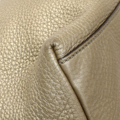 Exclusive Gucci Gold Pebbled Calfskin Medium Soho Chain Shoulder Bag — Lifestyle View