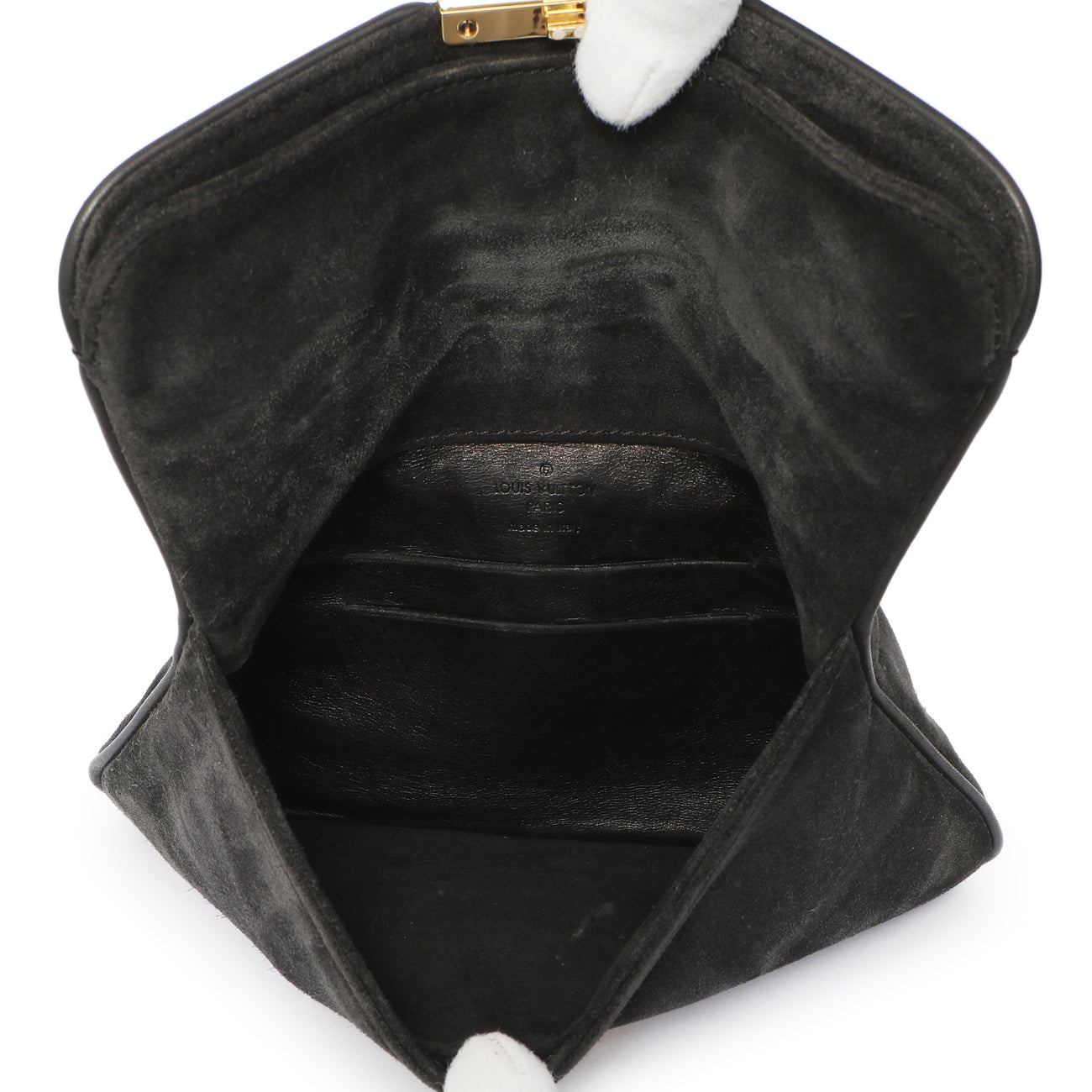 Exclusive Louis Vuitton Black Suede Sofia Coppola Slim Clutch — Alternate View 8