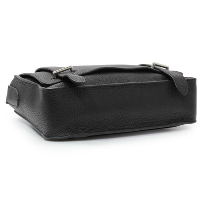Exclusive Hermes Black Taurillon Clemence Steve Caporal Messenger — Back View
