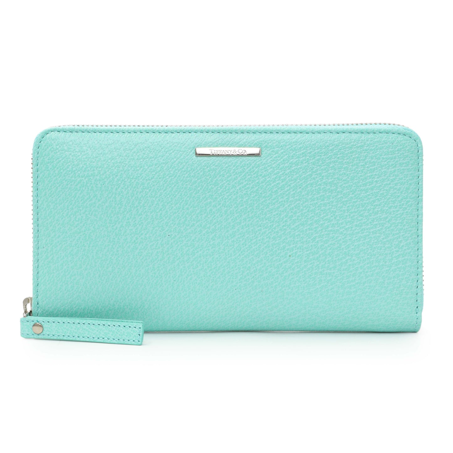 Exclusive Tiffany & Co. Blue Leather Continental Wallet — Front View