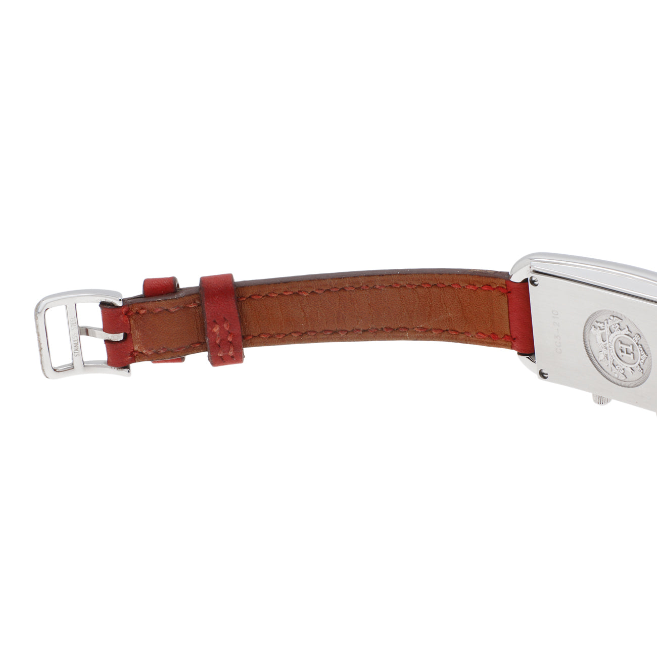Exclusive Hermes Stainless Steel Cape Cod Dual Time CC3-210 Quartz Watch — Top View