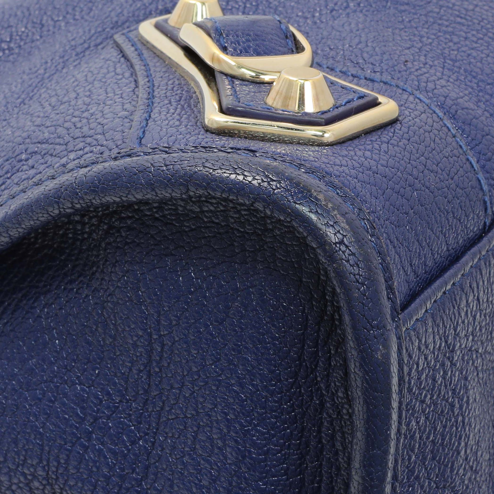 Exclusive Balenciaga Bleu Nuit Chevre Metallic Edge City — Top View