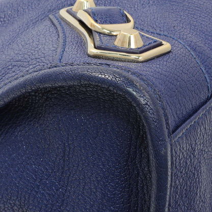 Exclusive Balenciaga Bleu Nuit Chevre Metallic Edge City — Top View