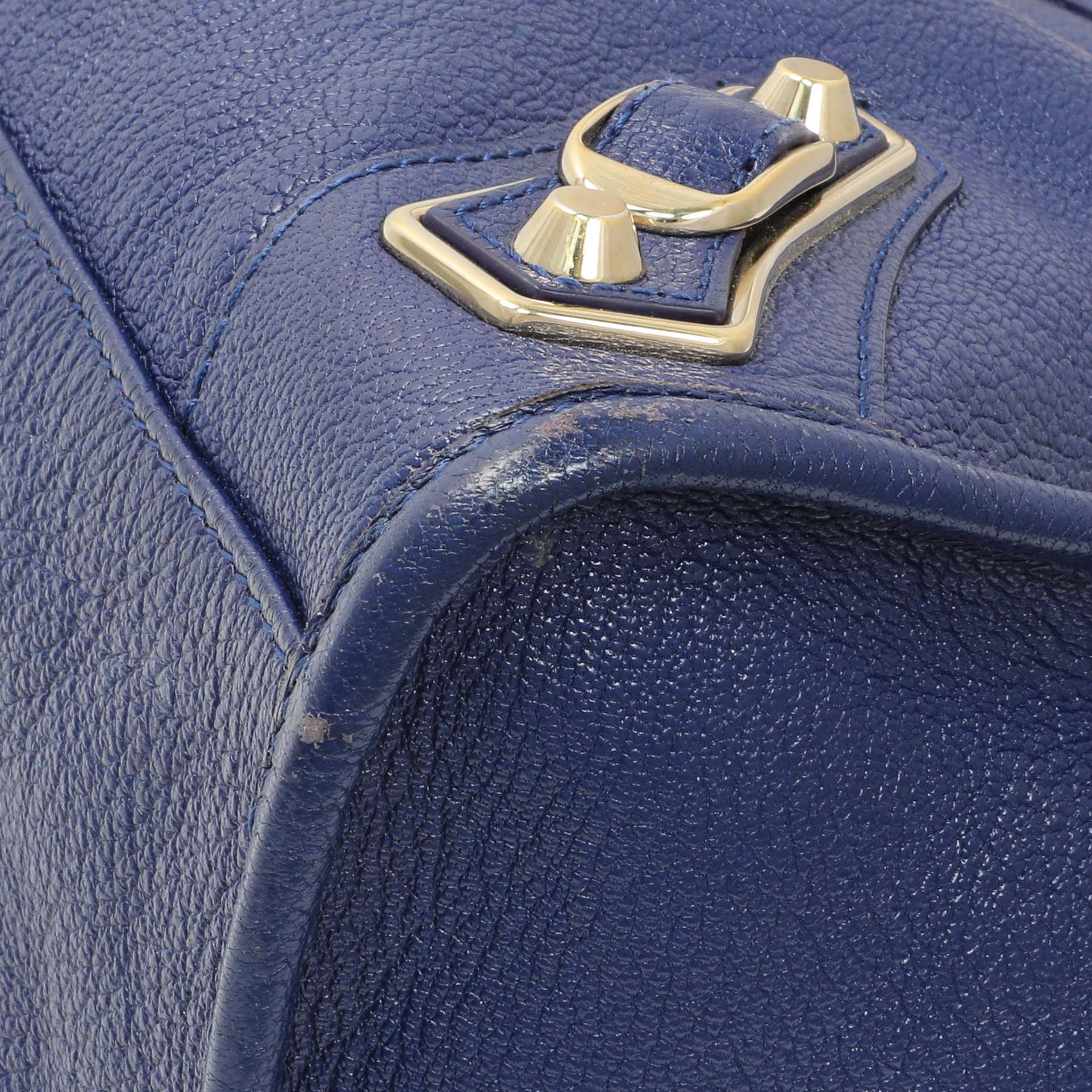 Exclusive Balenciaga Bleu Nuit Chevre Metallic Edge City — Detail View