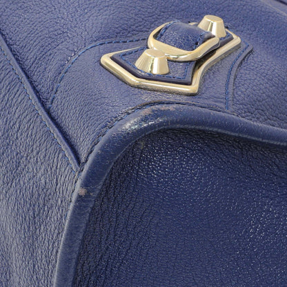 Exclusive Balenciaga Bleu Nuit Chevre Metallic Edge City — Detail View