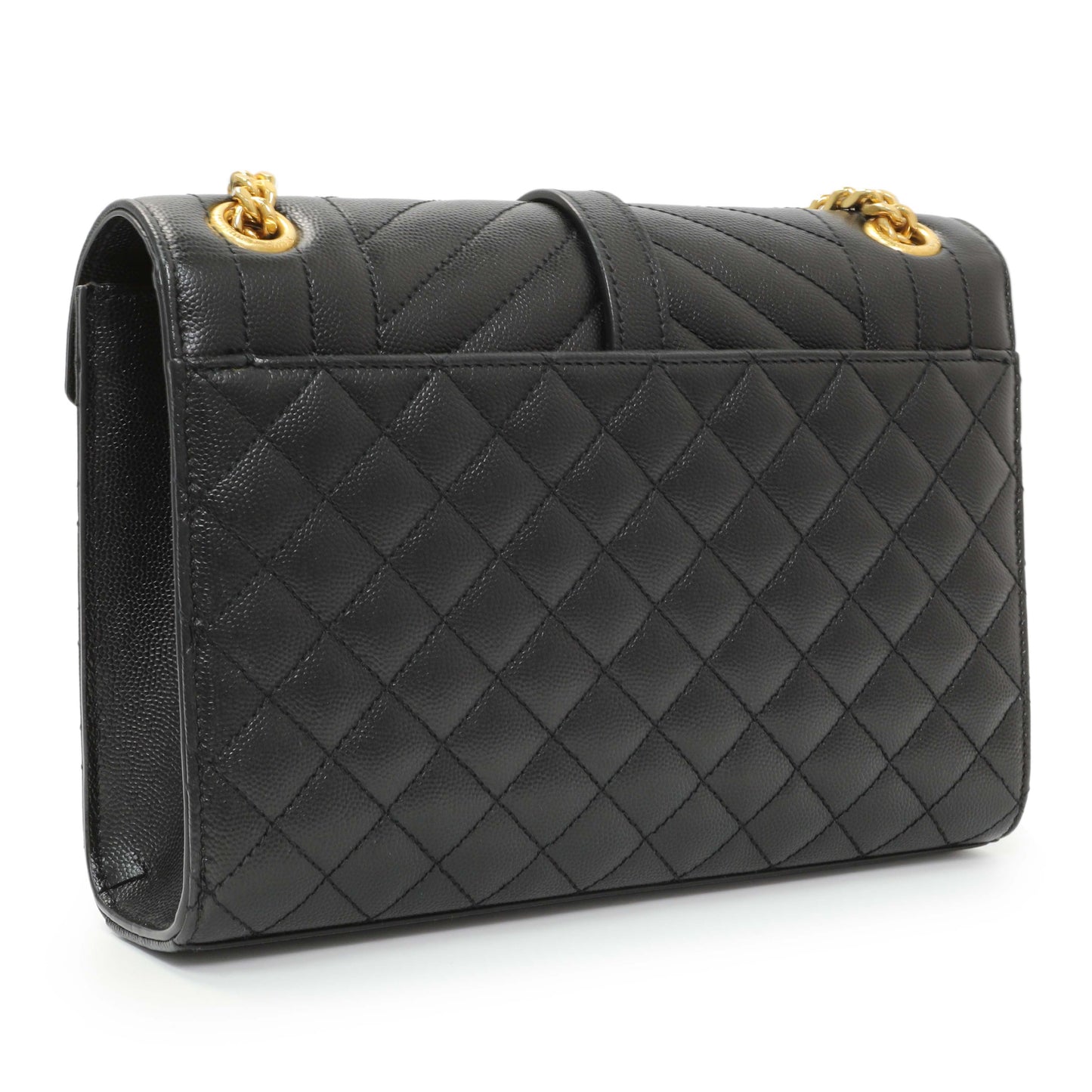 Exclusive Saint Laurent Grain De Poudre Textured Mixed Matelasse Triquilt Medium Monogram Satchel — Side View