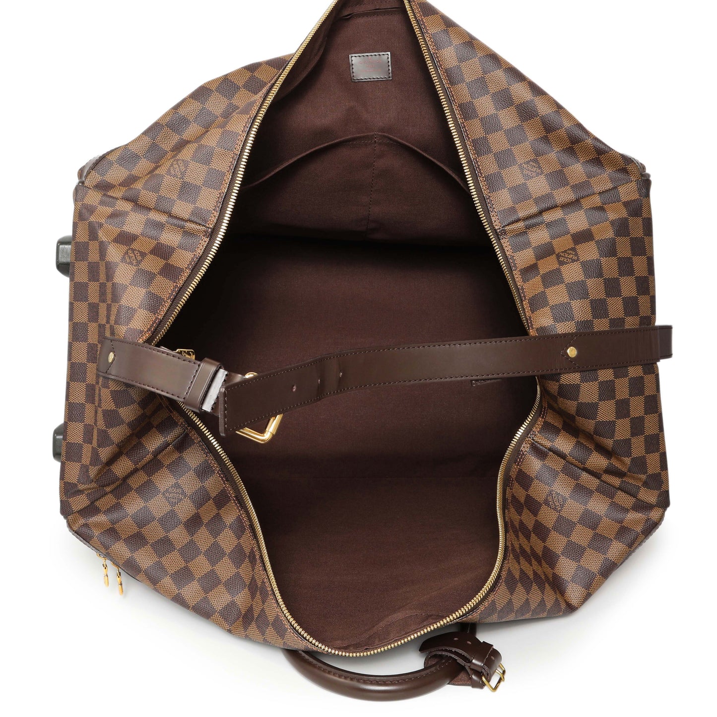 Exclusive Louis Vuitton Damier Ebene Eole 60 Rolling Luggage — Top View