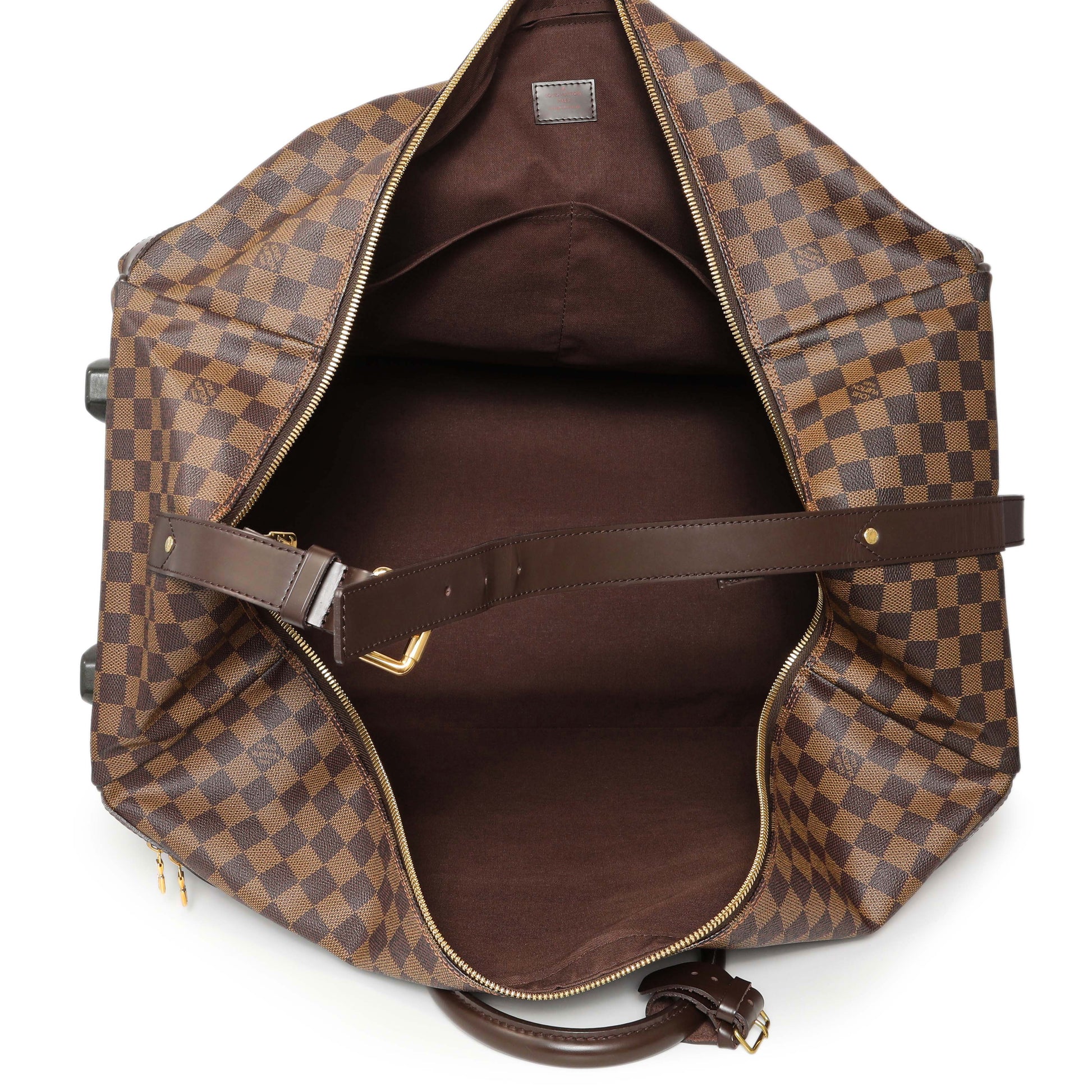Exclusive Louis Vuitton Damier Ebene Eole 60 Rolling Luggage — Top View